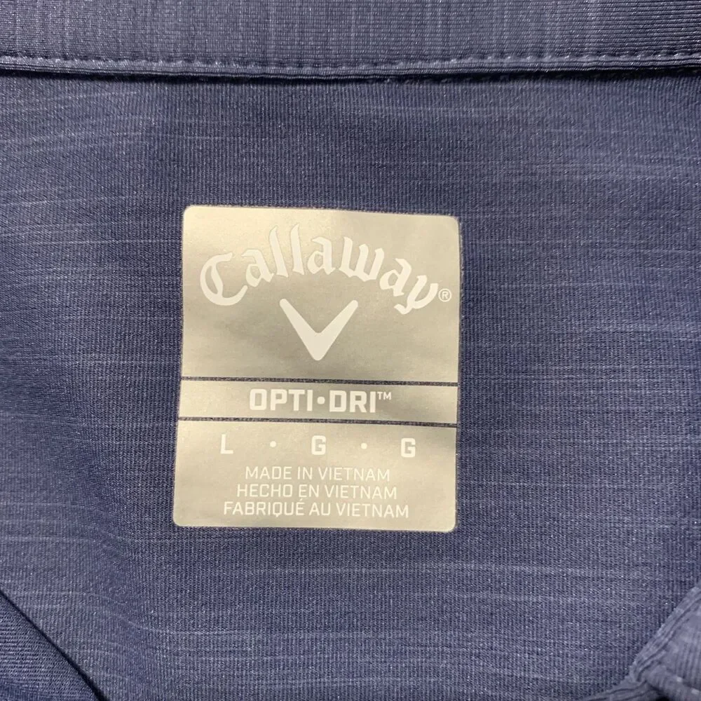 Callaway Golf Polo Shirt Men L Blue Collared Embroidered Logo Opti Dri Perform - Picture 3 of 10